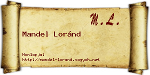 Mandel Loránd névjegykártya